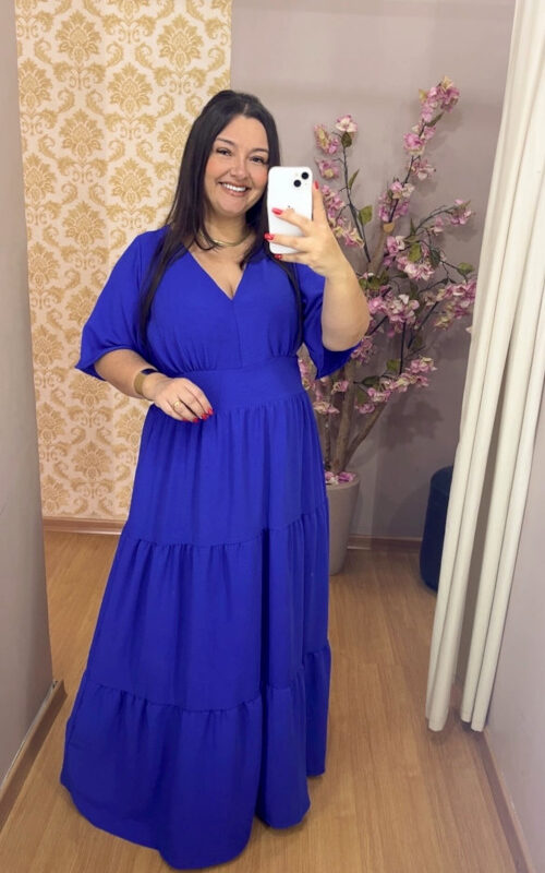 Vestido Heloísa Azul Duna G1 G2 G3