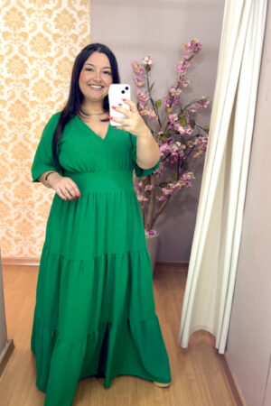 Vestido Heloísa Verde Duna G1 G2 G3