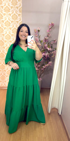 Vestido Heloísa Verde Duna G1 G2 G3