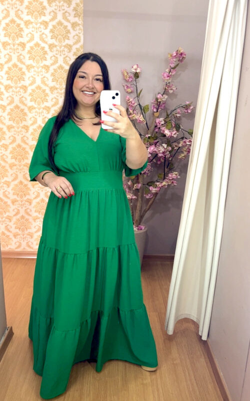Vestido Heloísa Verde Duna G1 G2 G3