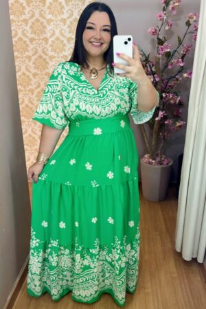 Vestido Plus Size Heloísa Verde G1 G2 G3