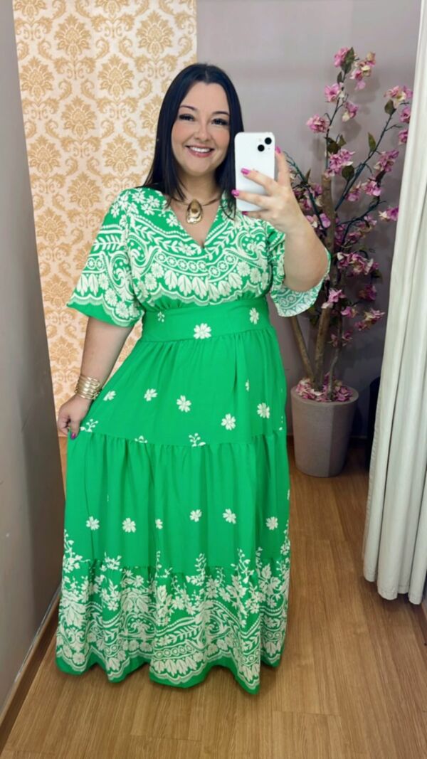 Vestido Plus Size Heloísa Verde G1 G2 G3
