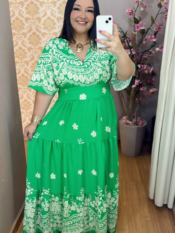Vestido Plus Size Heloísa Verde G1 G2 G3
