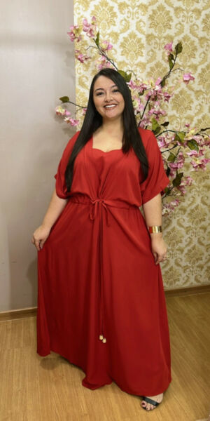 Vestido Plus Size Sofia Viscose Terracota G1 ao G4