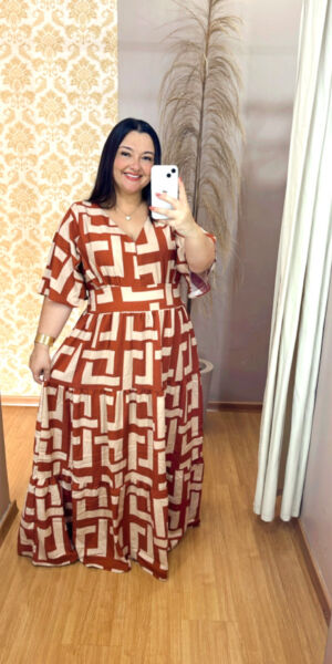 Vestido Plus Size Heloísa Viscose Telha G2