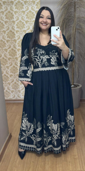 Vestido Plus Size Yasmin Viscose Preto G1 G2