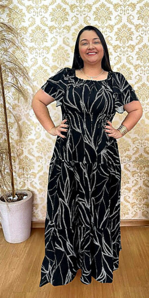 Vestido Plus Size Helena Preto G2
