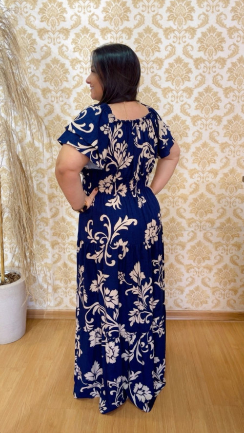 Vestido Longo Plus Size Helena Azul G2 - Imagem 2
