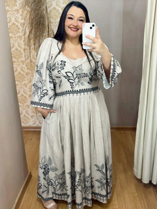 Vestido Plus Size Yasmin Viscose Gelo Piscina G1 G2 G3