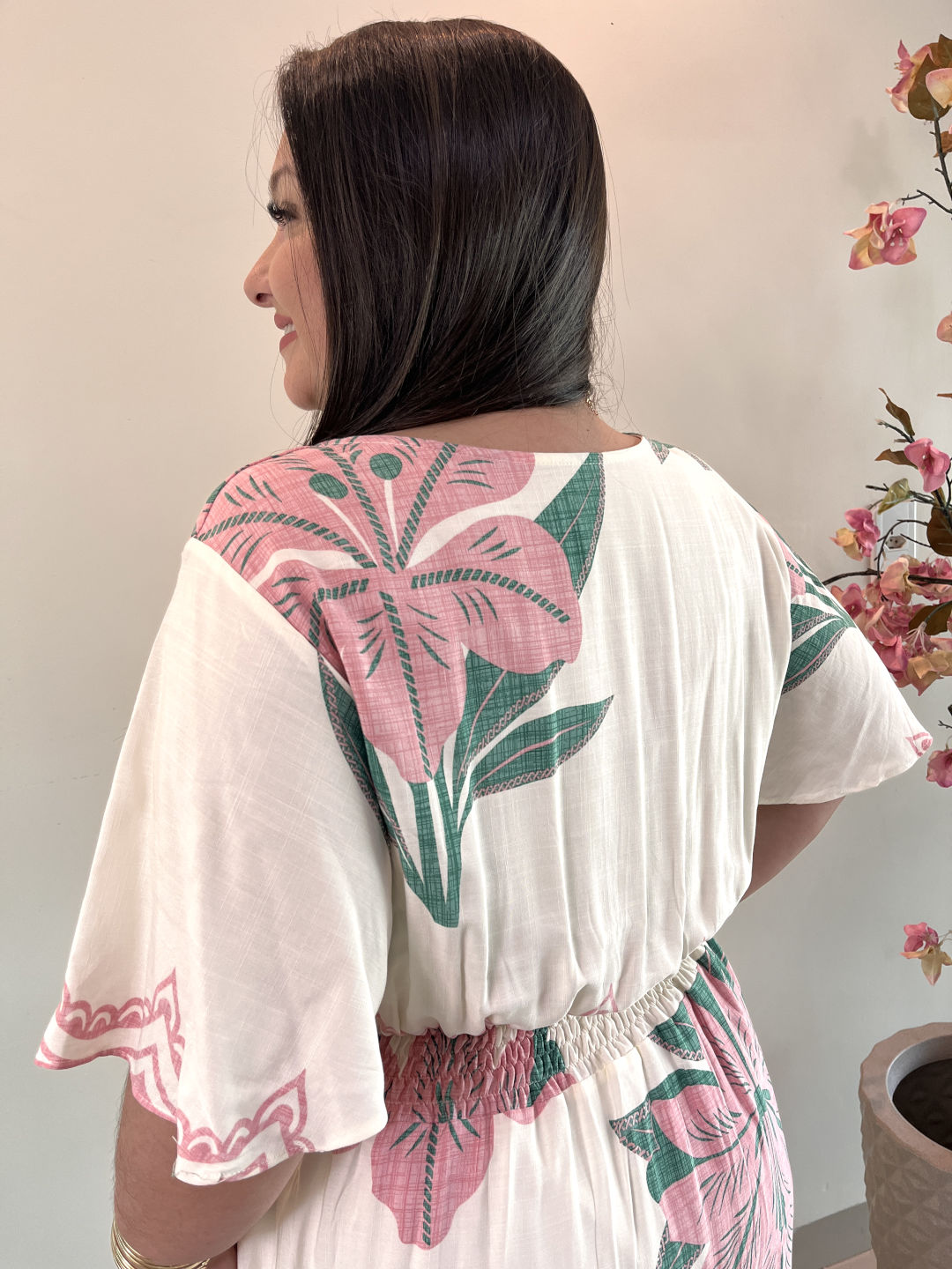 Vestido Longo Plus Size Viscose Branco Jessica G3 - Imagem 4