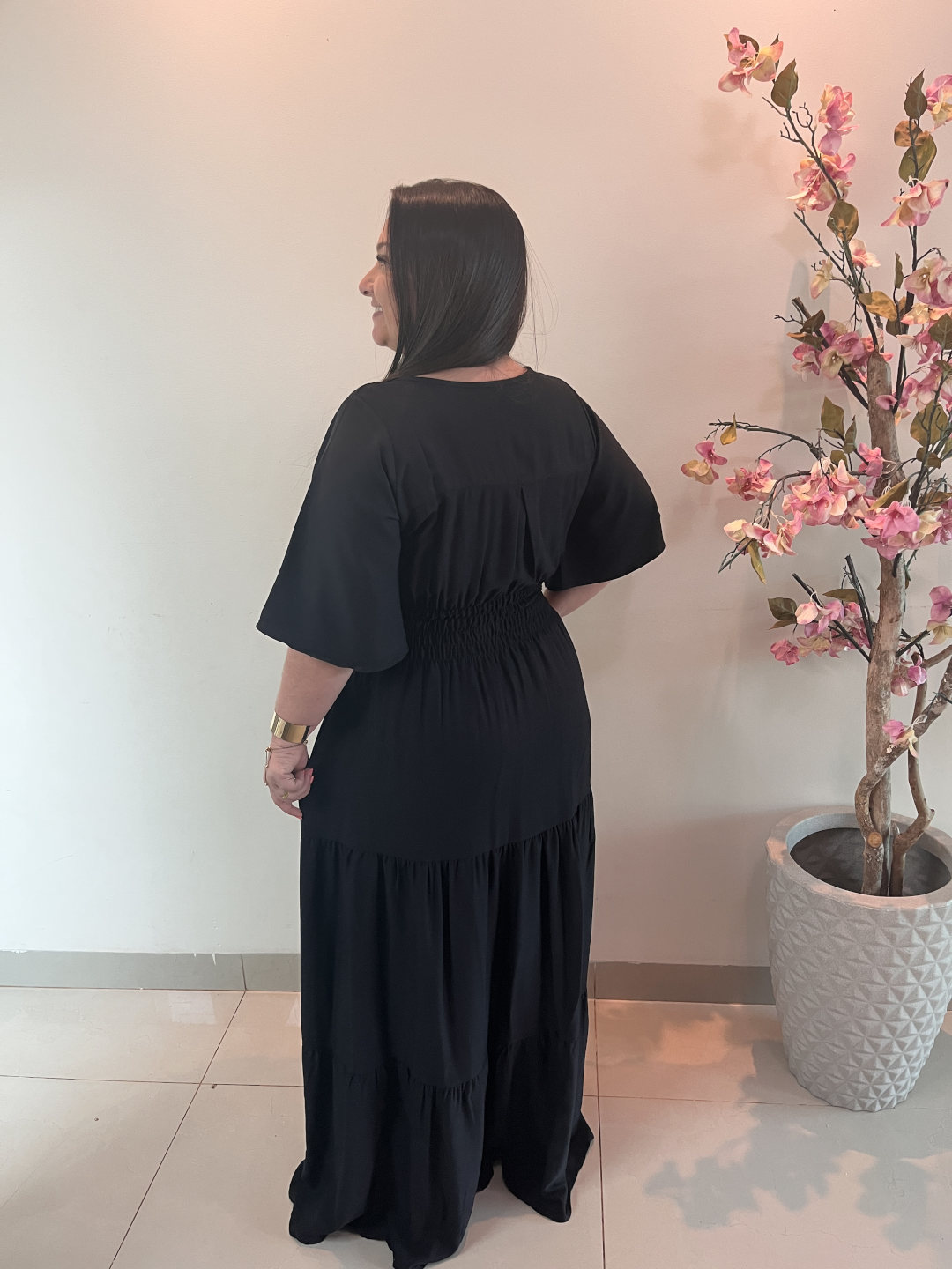 Vestido Plus Size Heloísa Viscose Preto G1 G2 G3 - Imagem 2