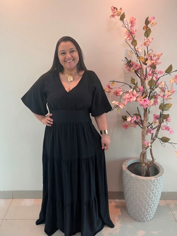 Vestido Plus Size Heloísa Viscose Preto G1 G2 G3
