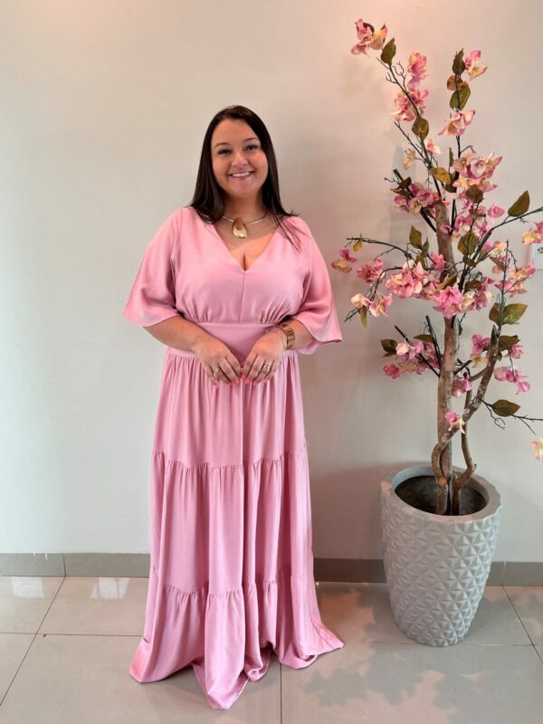 Vestido Plus Size Heloísa Viscose Rosa G1 G2 G3